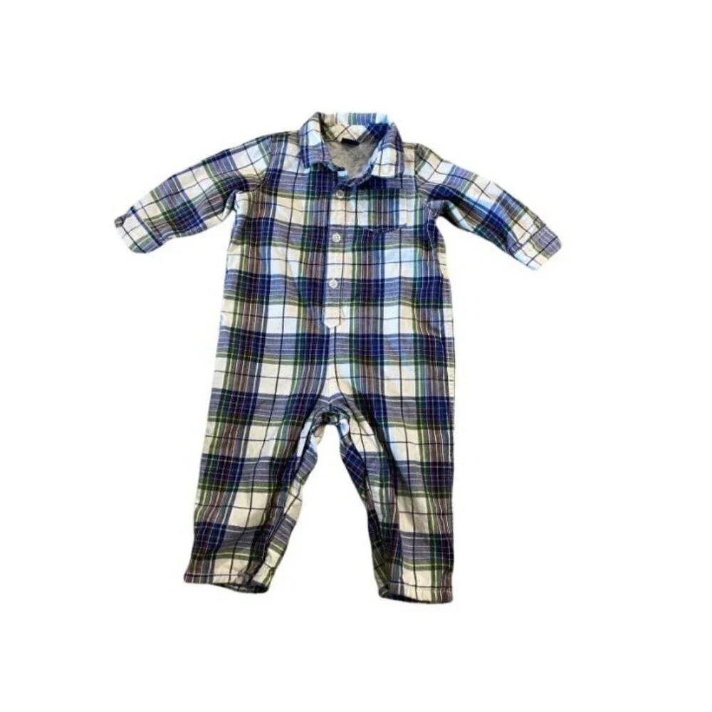 Baby GAP Plaid Lined Romper 12-18 Months